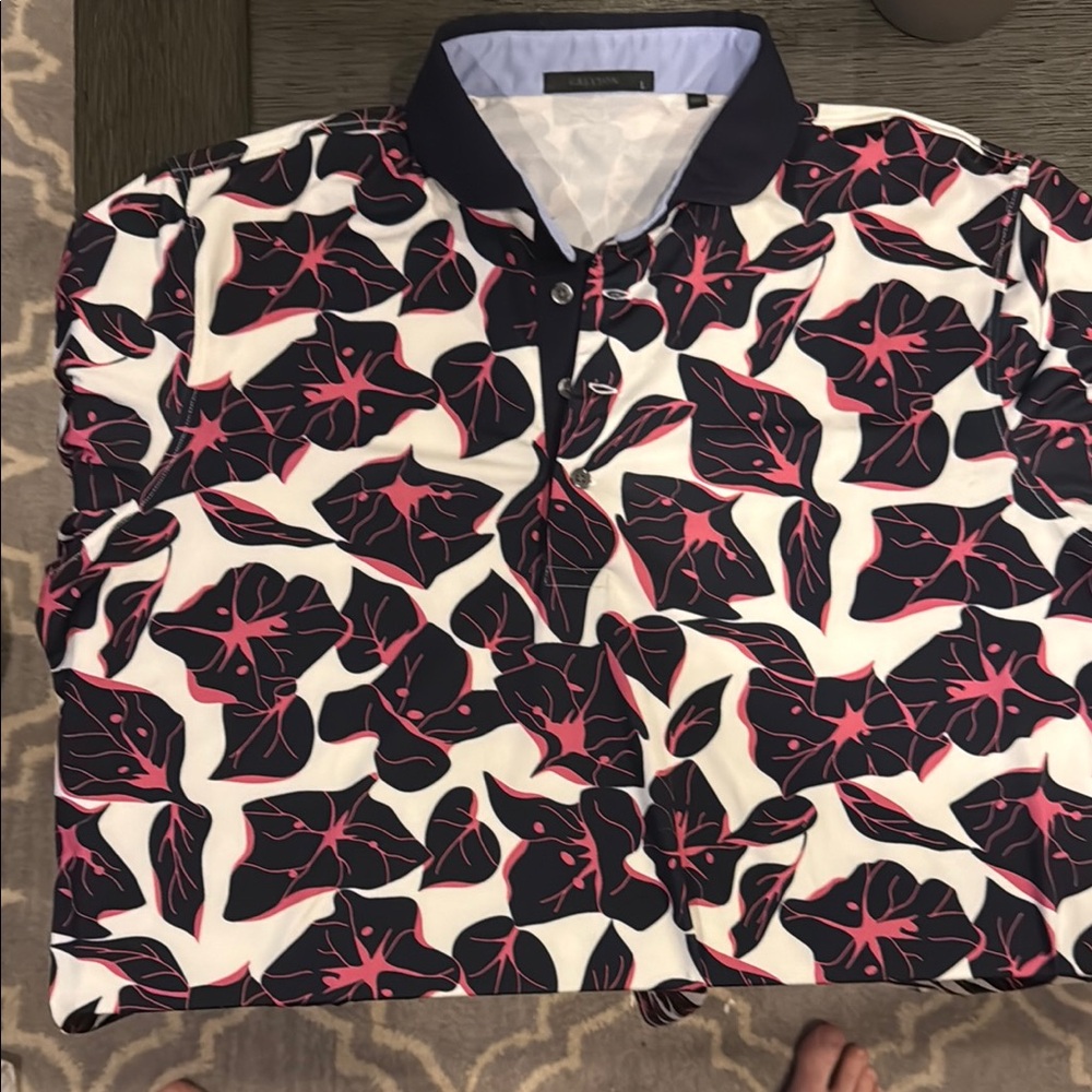 Greyson Black and Pink Polo Shirt with Artistic Design